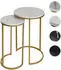 Mendler HWC-K46 2er-Set Beistelltische, Marmoroptik MDF, Weiß/Gold (HWC-K46)