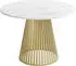 WFL GROUP Naro Esstisch rund ausziehbar 120–200cm Marmor Weiß, goldene Metallbeine (48780796-14)