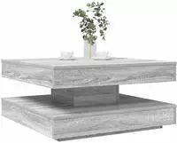 vidaXL Couchtisch 360-Grad Drehbar Grau Sonoma 70x70x34,5 cm