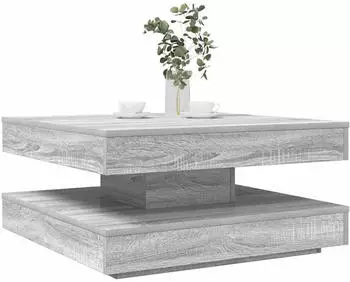 vidaXL Couchtisch 360&deg; drehbar Grau Sonoma 70x70x34,5cm (858484)