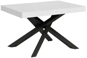 Itamoby Volantis Ausziehtisch 130/390x90cm Esche Weiß, Tischbeine Anthrazit (VE130TAVLT390-BF-AN)