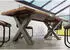 Massivmoebel24 Freeform 5 Baumkantentisch Sheesham 200x100x77cm natur, X-Beine silber (09-110-834-3914)