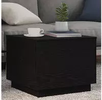 vidaXL Couchtisch mit LED-Leuchten Schwarz Eichen-Optik 50x50x40 cm