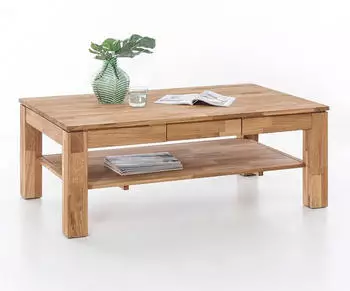 Pharao24 Couchtisch Eiche mit einer Schublade zusätzliche Ablage (10104039)