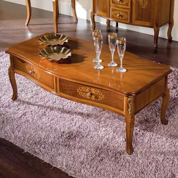 Pharao24 Barock Couchtisch Nussbaum furniert 60 cm tief (10069382)