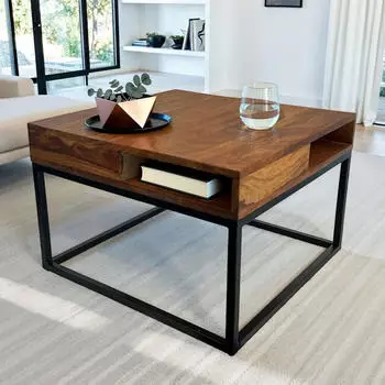 Pharao24 Couchtisch Beistelltisch in modernem Design und quadratischer Form (10137801)