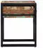 vidaXL Beistelltisch mit Schublade, Altholz Massiv, Schwarz, 40x40x50cm