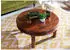 Massivmoebel24 Oxford Couchtisch rund Akazie massiv 90x90x45cm nougat lackiert (09-200-620-0130)