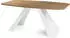 WFL GROUP Monte White Esstisch ausziehbar 180–220x90cm, Lefkas Eiche, weiße Metallbeine