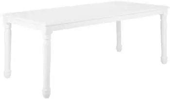 Beliani Rectangular dining table in MDF with white wooden legs