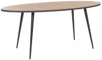 Esstisch Braun / Schwarz 180 X 90 Cm Aus Mdf-platte Und Metall In Holzoptik