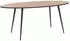 Beliani Oval dining table with oak wood effect and brown and black metal legs