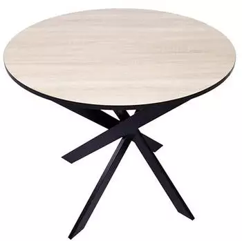 Skraut Home Zen II Runder Fester Esstisch, Ø90cm, 4 Personen, Metallbeine (ZENIIRONGNG02)