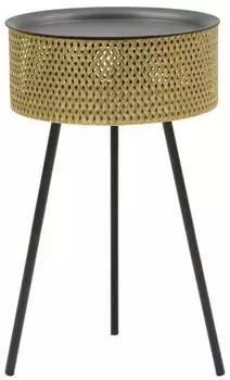 Mauro Ferretti Glovy Beistelltisch Metall Ø40x65cm, schwarz/gold (1426180001)