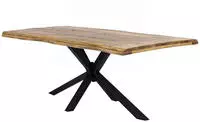 SIT Esstisch "Kigali Mango Massivholz mit nat&uuml;rlicher Baumkante und Stern-Gestell"