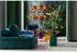 KARE Lola Beistelltisch Glas, Metall, rund, blau/gold, 50x52cm (70648)