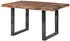 Massivmoebel24 Freeform 5 Baumtisch Sheesham 140x90cm grau gebeizt, U-Beine anthrazit glänzend (09-104-834-2101)