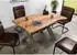 Massivmoebel24 Freeform 5 Baumkantentisch Mango 140x90x77cm natur lackiert, X-Beine silber (09-104-844-9911)