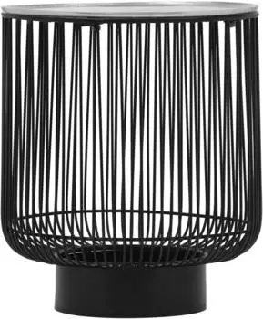 Mirrors and More Beistelltisch PATTY rund, Schwarz/Silber, 46cm (PATTY)