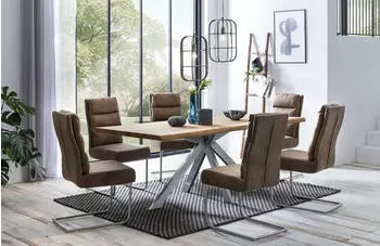 Home Affaire Tristan Esstisch mit echter Baumkante, natur, 200x77x100cm (21121145-0)