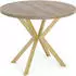 WFL GROUP Flora Runder Ausziehbarer Esstisch Sonoma Eiche, Goldene X-Beine, ⌀120-200cm (37259935)