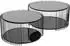 KARE Wire Double Couchtisch 2er Set, Glas, rund, schwarz (87442)
