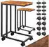 Casaria Beistelltisch C-Form 2er-Set Schwarz 50x35x70cm mit Rollen (997764)