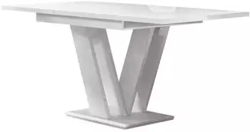 Mirjan24 Ausziehbarer Esstisch Hochglanz Weiß, rechteckig, 120x76x80cm
