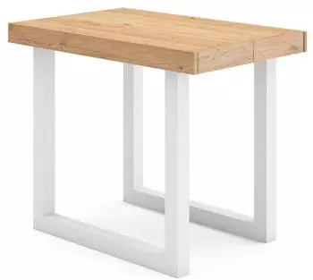 Skraut Home Ausziehbarer Konsolentisch 140x90x73cm, 6 Personen, Holzbeine, Eiche (179_35)