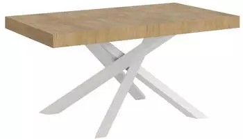 Itamoby Volantis Ausziehtisch 160/264x90cm Eiche Natur, Tischbeine Wei&szlig; (VE160TAVLTALL-QN-BI)