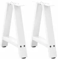 vidaXL Couchtischbeine A-Form 2 Stk. Wei&szlig; 50x(42-43) cm Stahl