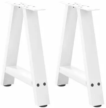 vidaXL Couchtischbeine A-Form 2 Stk., Stahl, Wei&szlig;, 50x(42-43)cm (4012833)