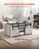 VEVOR Lift-Top Couchtisch 100cm, Scheunentor-Design, verstecktes Staufach, Eiche (rustikal)