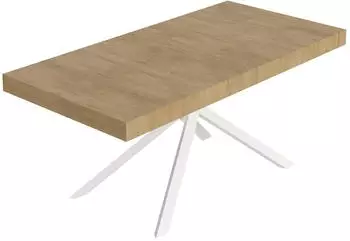 Itamoby Niket Ausziehtisch 180/284x90cm Natur-Eiche, weiße Beine