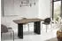 WFL GROUP Cavaro Esstisch ausziehbar 180–260cm Beton-Optik Dunkelgrau, schwarze Metallbeine (48780653-11)