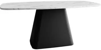 Mirjan24 Couchtisch Noa Oval 120x48x60cm Holzwerkstoff/Stahl Wei&szlig;/Schwarz