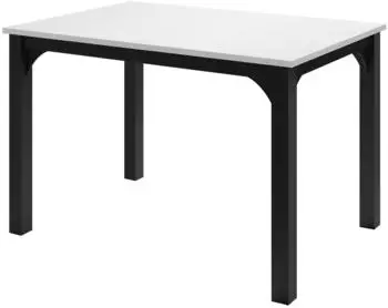 Mirjan24 Focus 120 Esstisch Holzwerkstoff Stahl Schwarz/Weiß 120x76x80cm