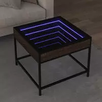 vidaXL Couchtisch mit Infinity-LED Schwarz 50x50x41 cm