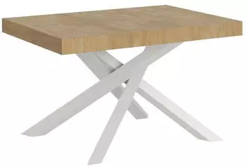 Itamoby Volantis Premium Ausziehtisch 120/224x90cm Natur-Eiche wei&szlig;e Beine
