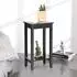 Costway Beistelltisch 2-stöckig mit Regal, Holz, Schwarz, 30x74x40cm