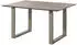 Massivmoebel24 Swiss Edge Esstisch Akazie massiv 160x90cm grau lackiert, U-Beine silber matt (09-106-825-6115)
