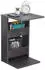 Ricoo WM042 Beistelltisch C-Form Holz Betonoptik Grau 35x60x40cm (WM042-BG)