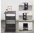 Ricoo WM042 Beistelltisch C-Form Holz Betonoptik Grau 35x60x40cm (WM042-BG)