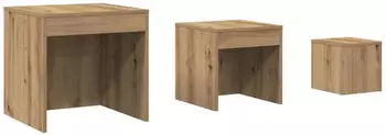 vidaXL Satztische 3 Stk. Holzwerkstoff Artisan-Eiche (856687)