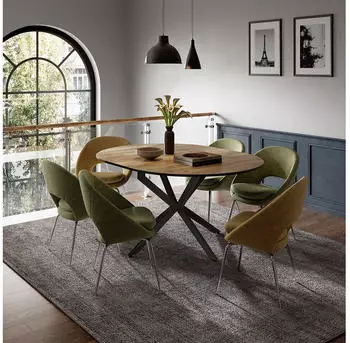 VICCO Esstisch Loyd 120x76.5cm eiche/schwarz