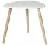Home deco factory Shelly Beistelltisch Dreieckige Platte, Weiß, Holzbeine (HD0496)