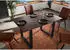 Massivmoebel24 Swiss Edge Esstisch Akazie lackiert grau 160x90cm U-Beine anthrazit matt (09-106-825-6117)