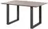 Massivmoebel24 Swiss Edge Esstisch Akazie lackiert grau 160x90cm U-Beine anthrazit matt (09-106-825-6117)