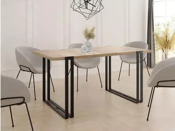 WFL GROUP Marco Esstisch ausziehbar Loft-Stil Metallbeine Sonoma Eiche 140&ndash;240cm