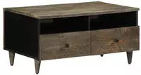 vidaXL Couchtisch Hellgrau 80x54x40 cm Massivholz Mango